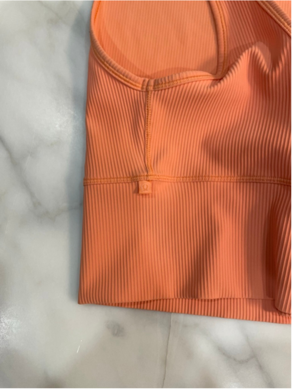 Lululemon Power Pivot Ribbed Tank Reversible 6 Orange Ribbed Workout - Picture 7 of 7